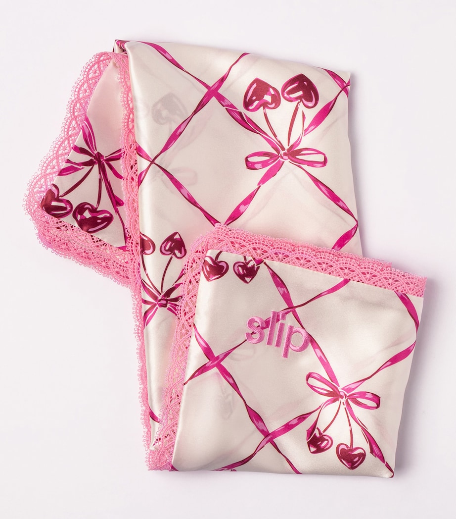 Mulberry Silk Lace-Trim Queen Pillowcase SWEET CHERRY Image 2