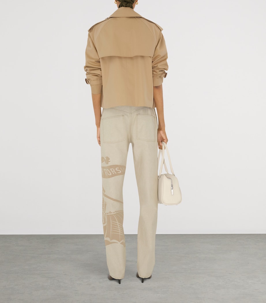 Gabardine Cropped Trench Jacket HONEY Image 4
