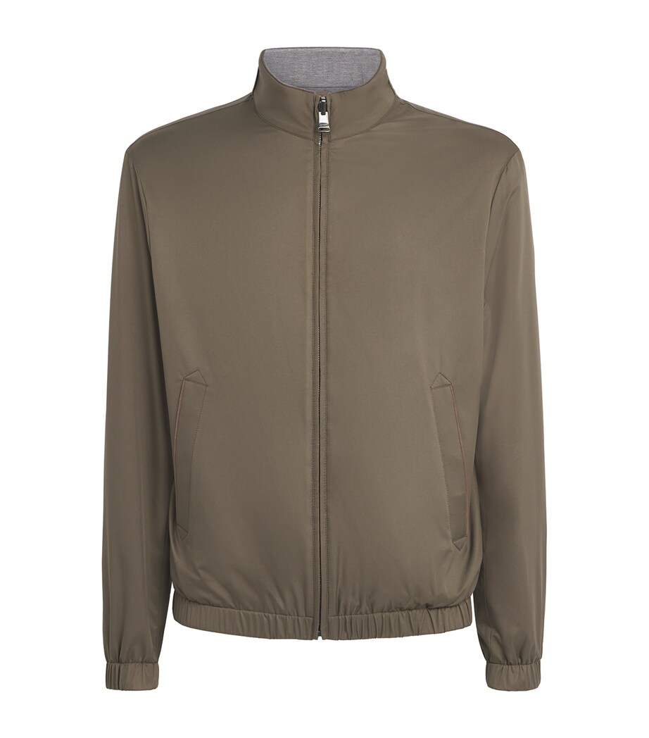 Canali Mens Reversible Hybrid Jacket Green Image 1