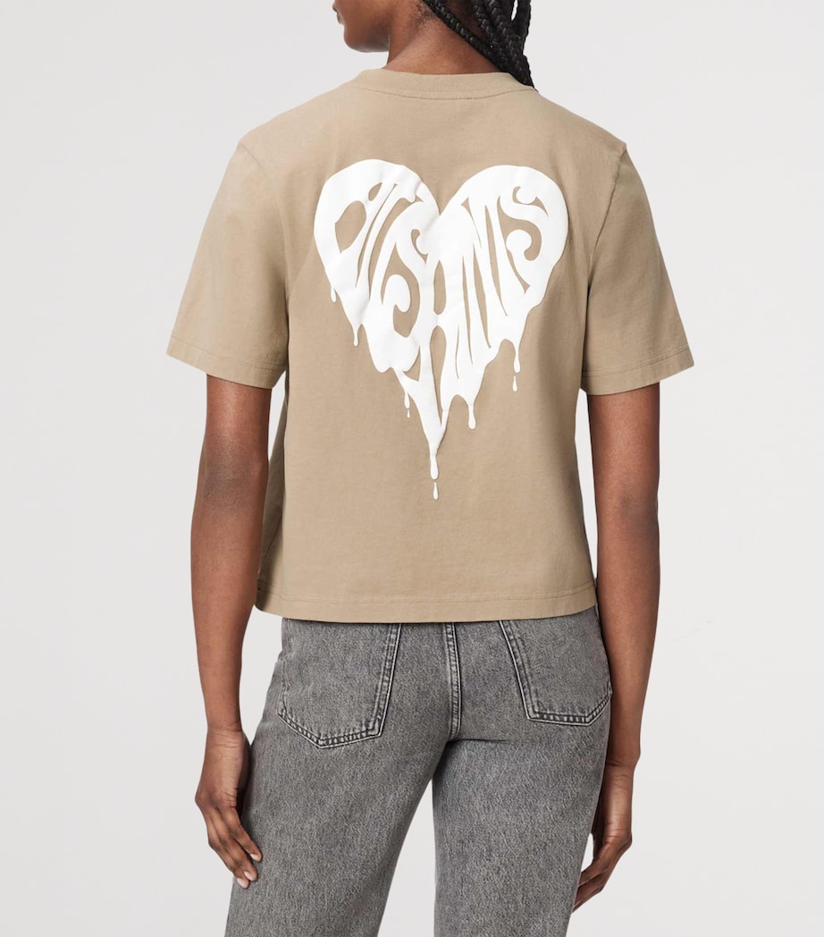 AllSaints Womens Organic Cotton Lisa Trip Logo T-Shirt Shale Grey Image 4