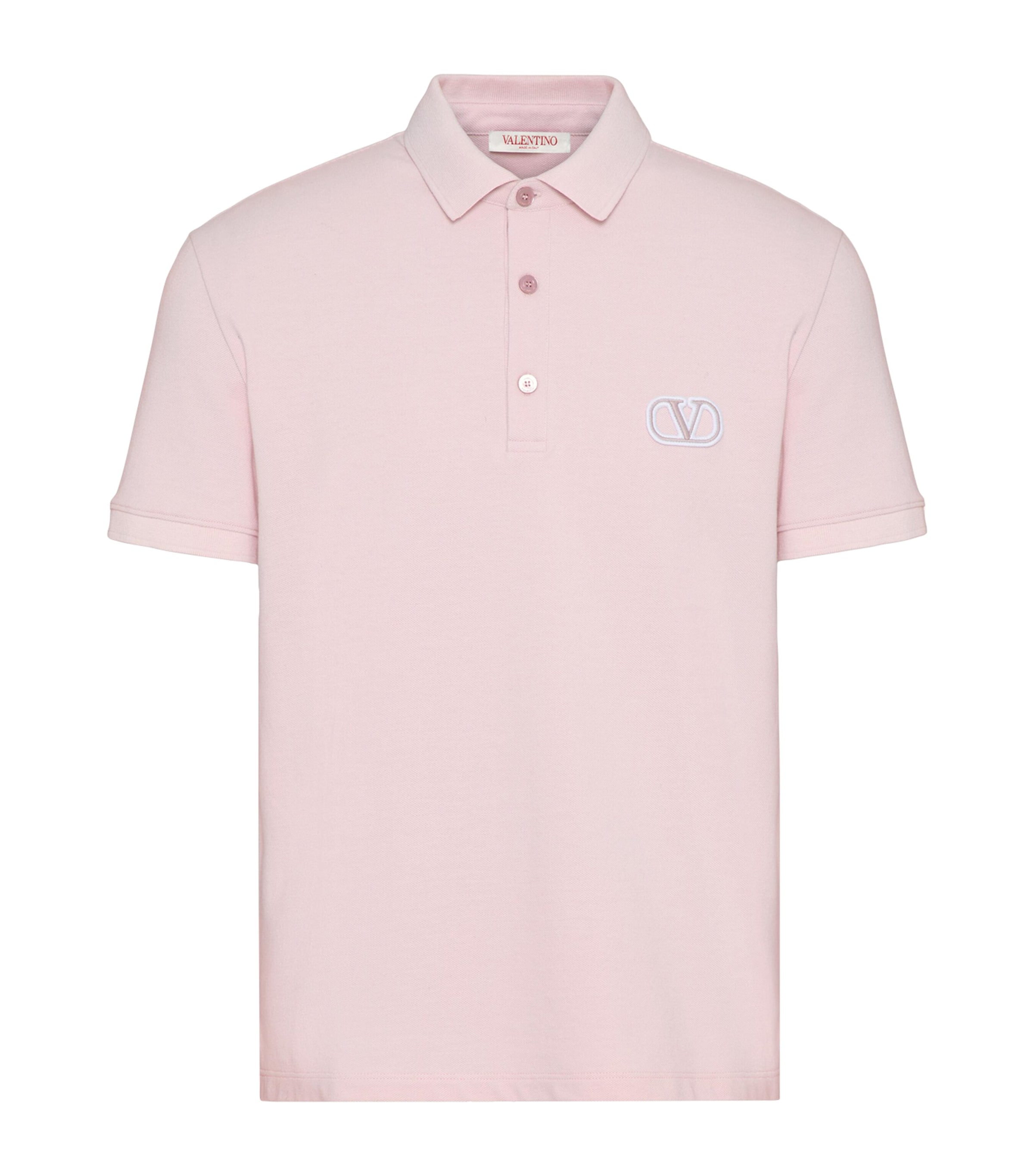 Valentino Cotton Vlogo Polo Shirt In Pink