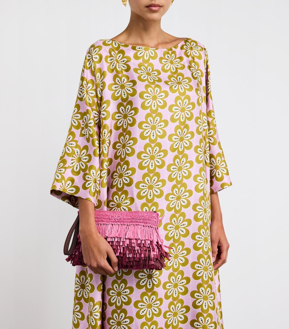 Straw Shag Clutch Bag BUBBLEGUM Image 2