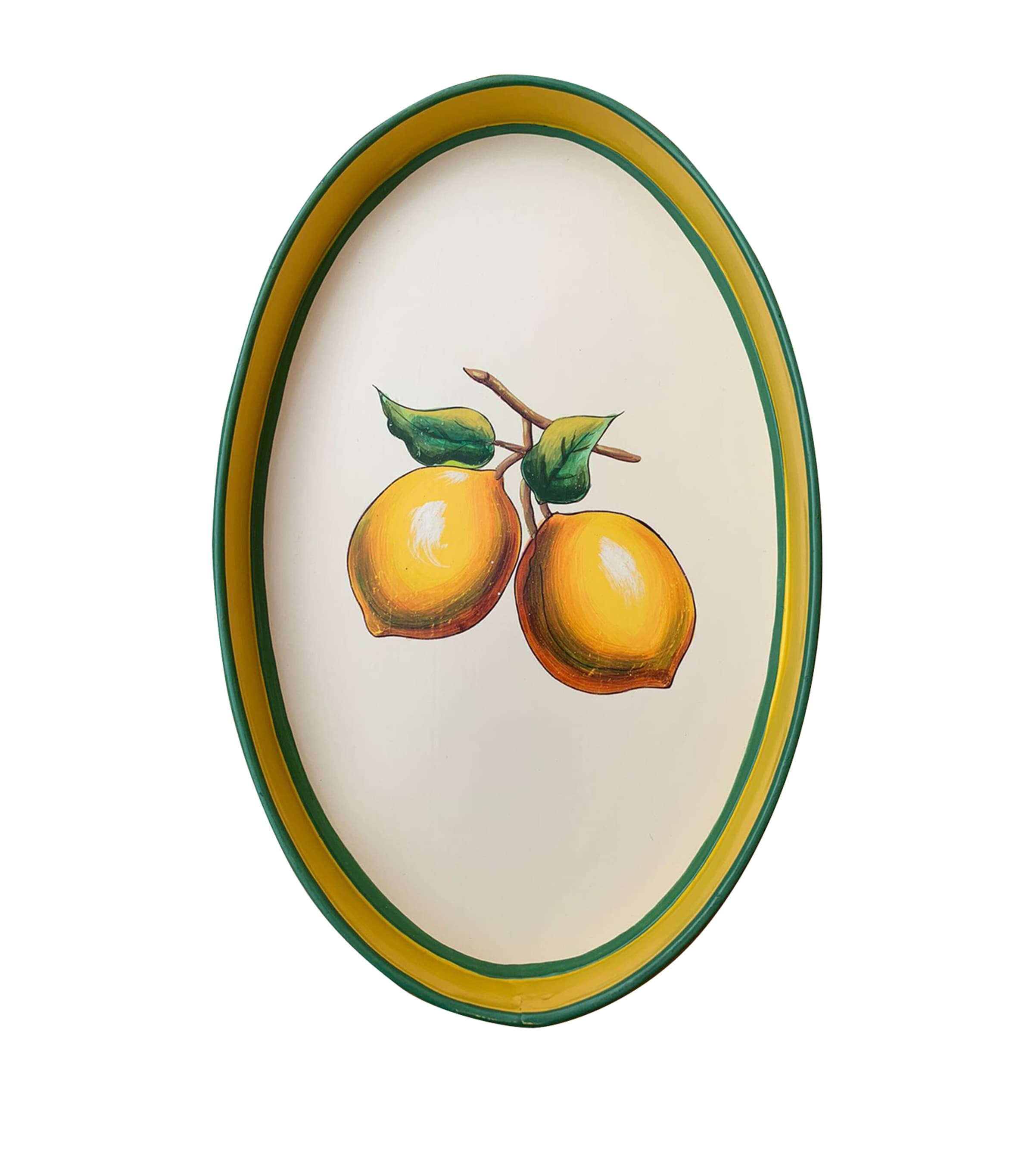 Iron Lemon Tray (43cm x 30cm) YELLOW Image 1