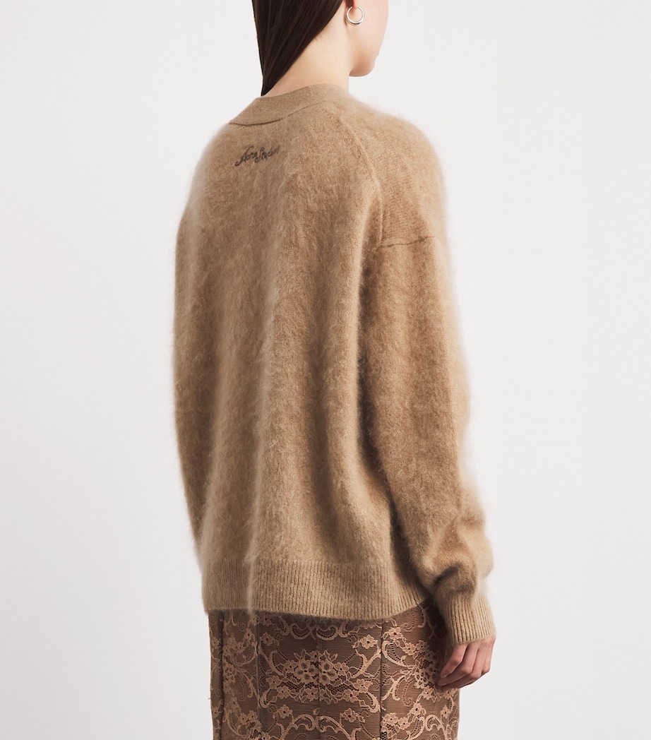 Acne Studios Womens Cashmere Relaxed Cardigan Adv Light Brown Image 5