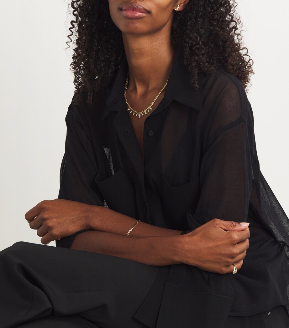 Yellow Gold and Diamond Posey Curve Stud Earrings YELLOW GOLD Image 5