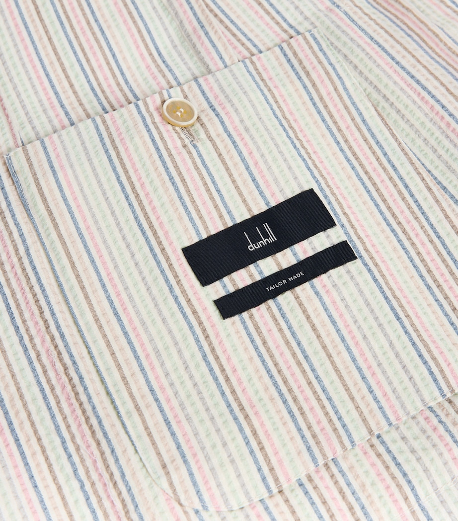 Dunhill Mens Wool-Silk Stripe Cavendish Blazer Image 7