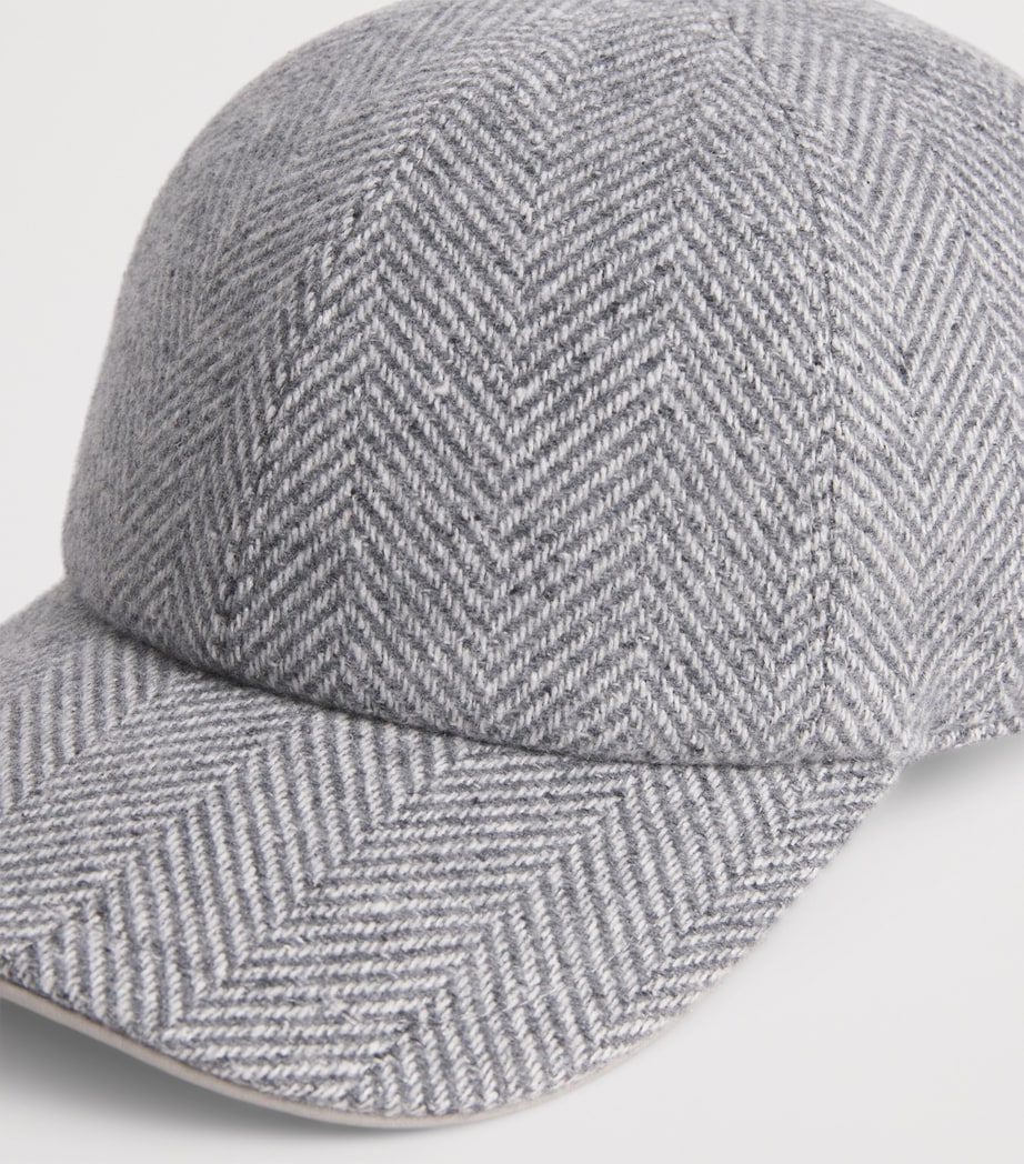 Eleventy Cashmere-Silk Capello Baseball Cap Grigio Medio E Grigi Image 4