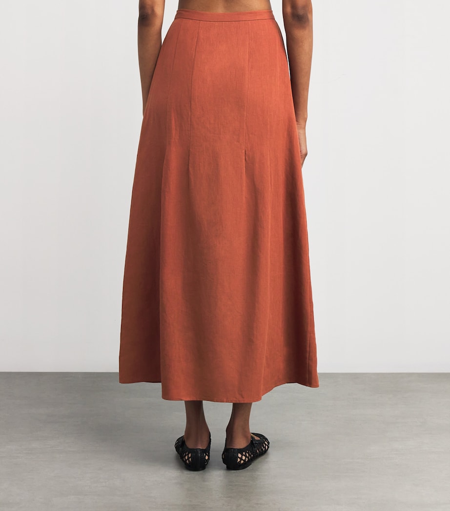 Linen Coin-Detail Maxi Skirt HARISSA Image 4
