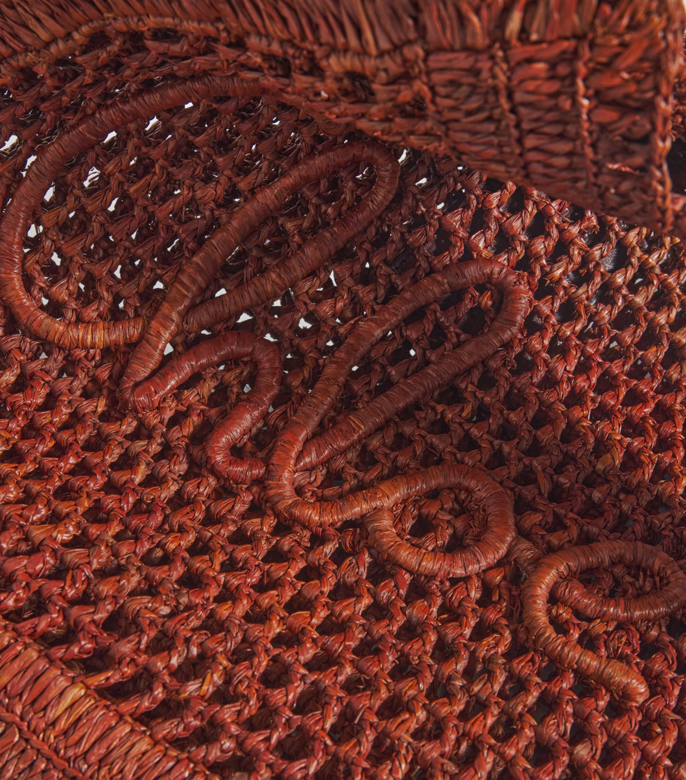 Chloé Raffia Summer Banana Tote Bag Clay Brown Image 4