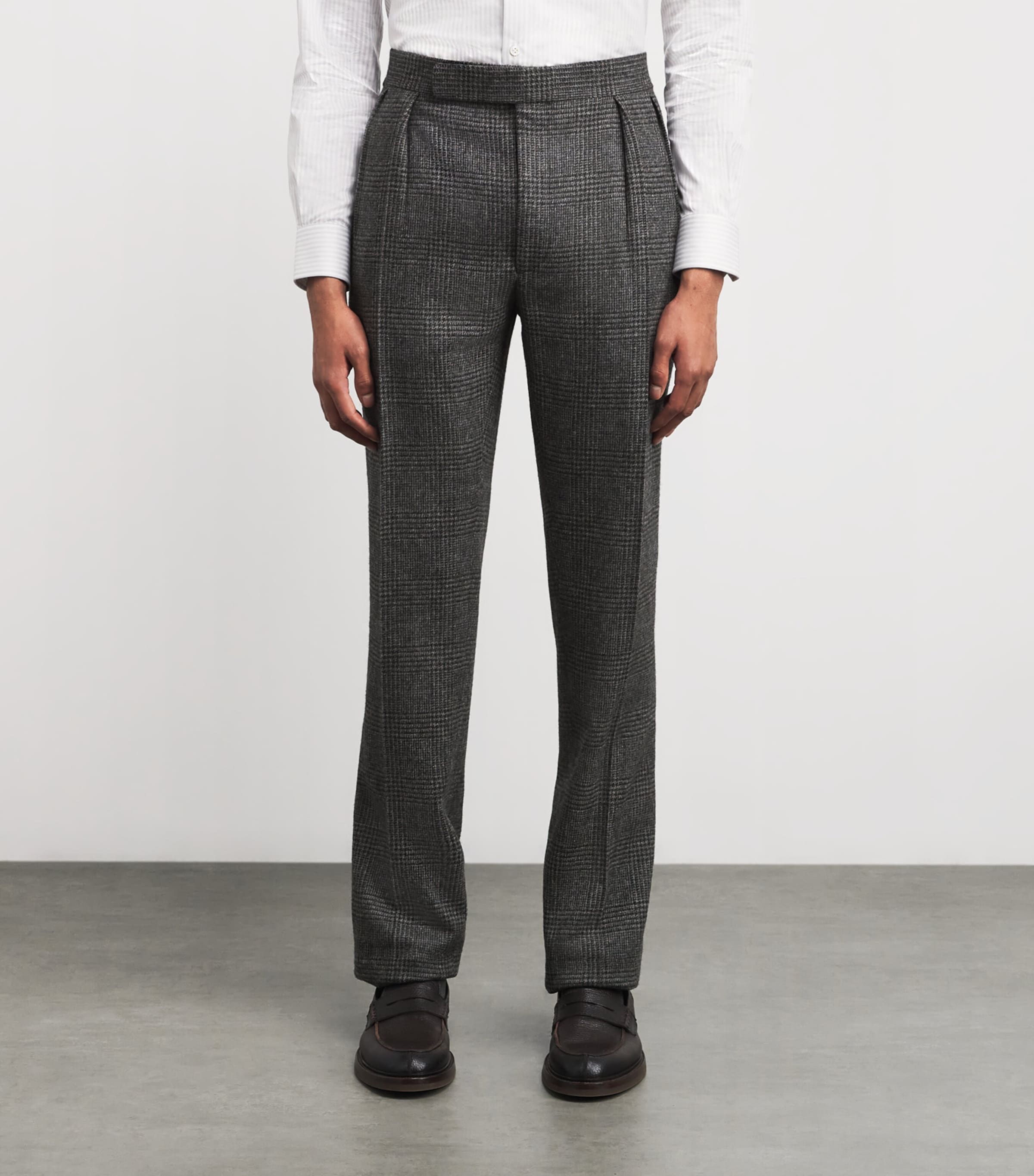 Wool Check Trousers MED GRY MU Image 3