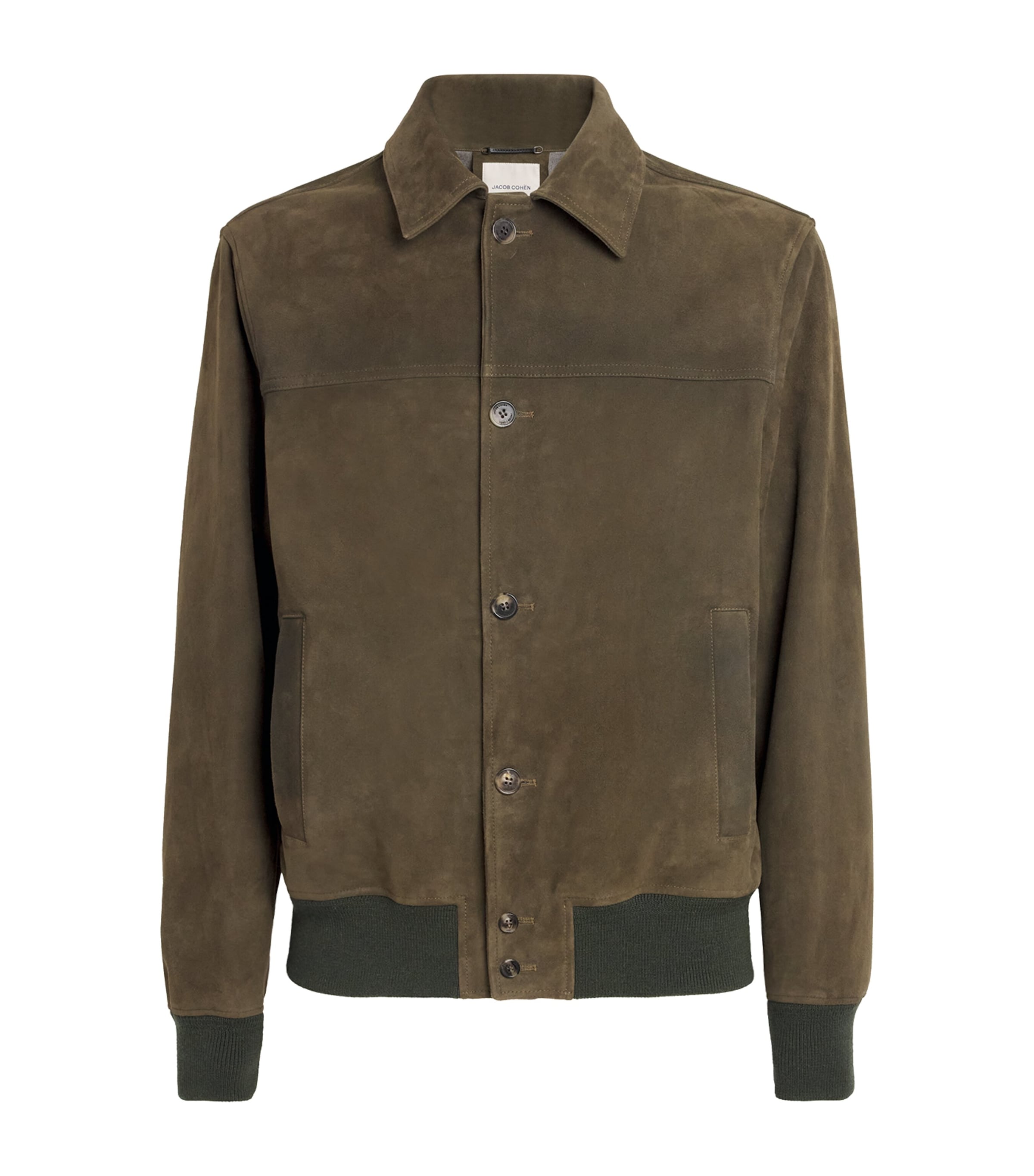 Jacob Cohen Leather Trucker Jacket In Brown