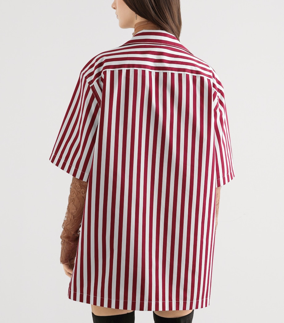 Dolce&Gabbana Womens Cotton-Silk Stripe Oversized Shirt Stri Image 5