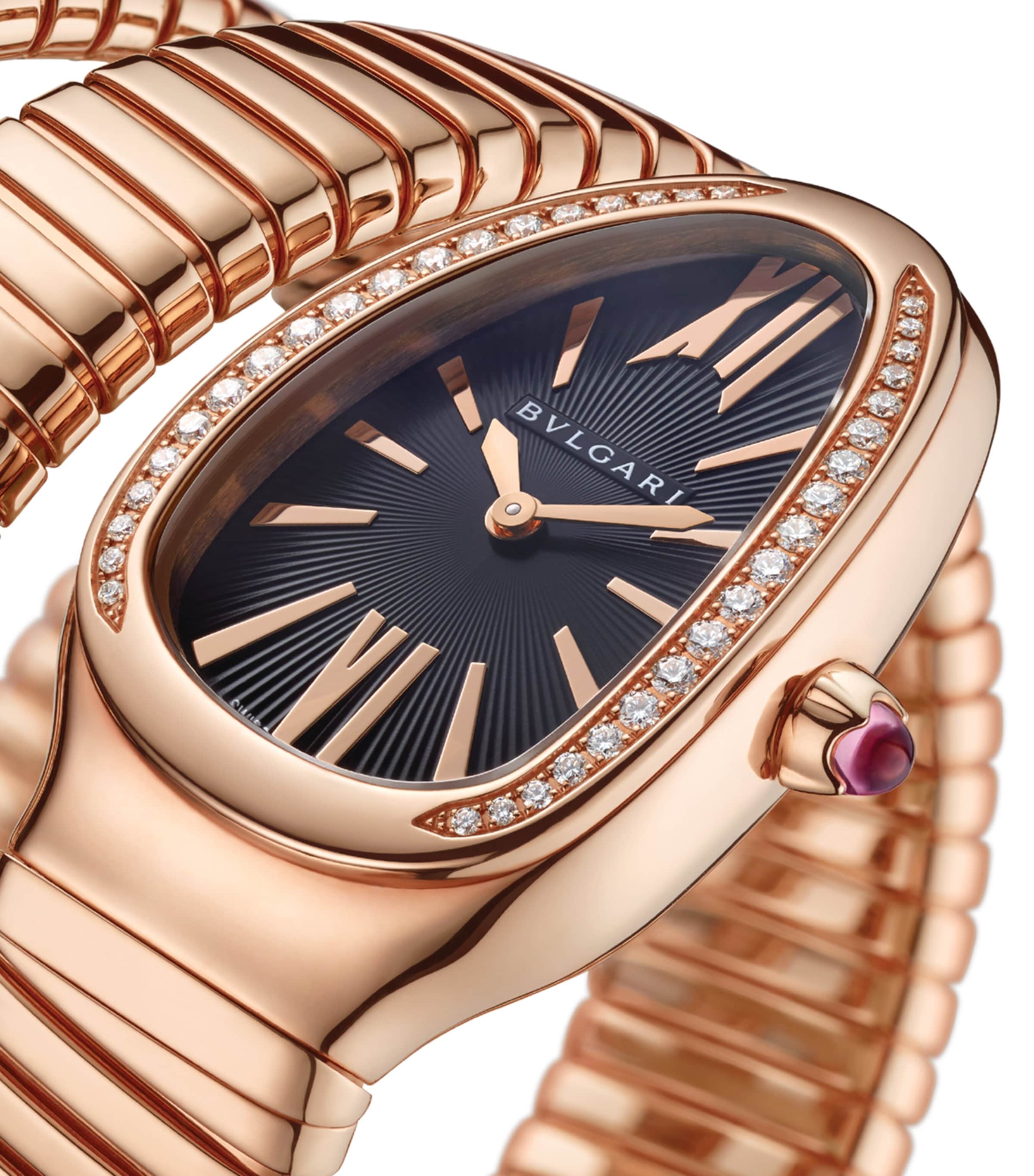 Rose Gold and Diamond Serpenti Tubogas Watch 35mm BLACK Image 2