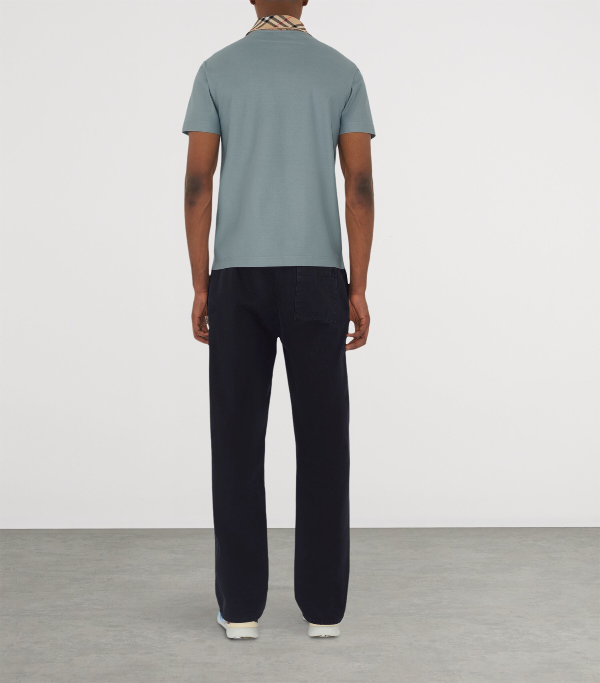 Cotton Check Collar Polo Shirt GALE Image 4