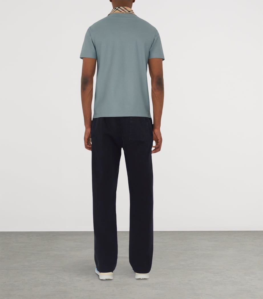 Cotton Check Collar Polo Shirt GALE Image 4