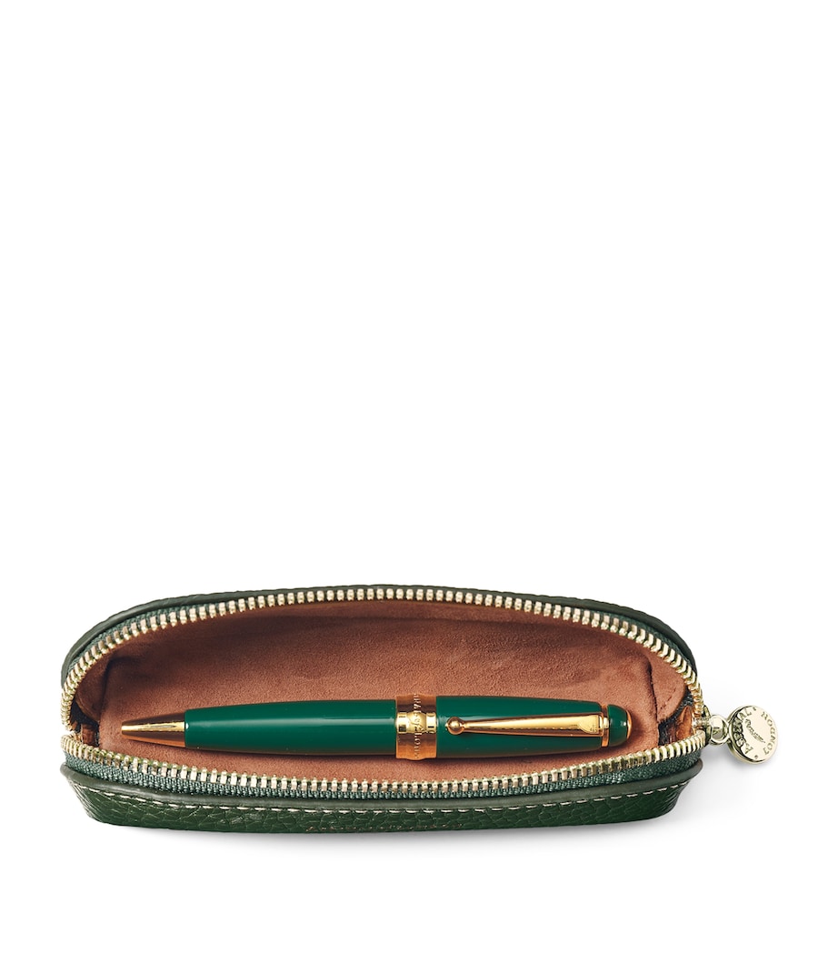 Leather Baby Pen Case RACING GREEN Image 2