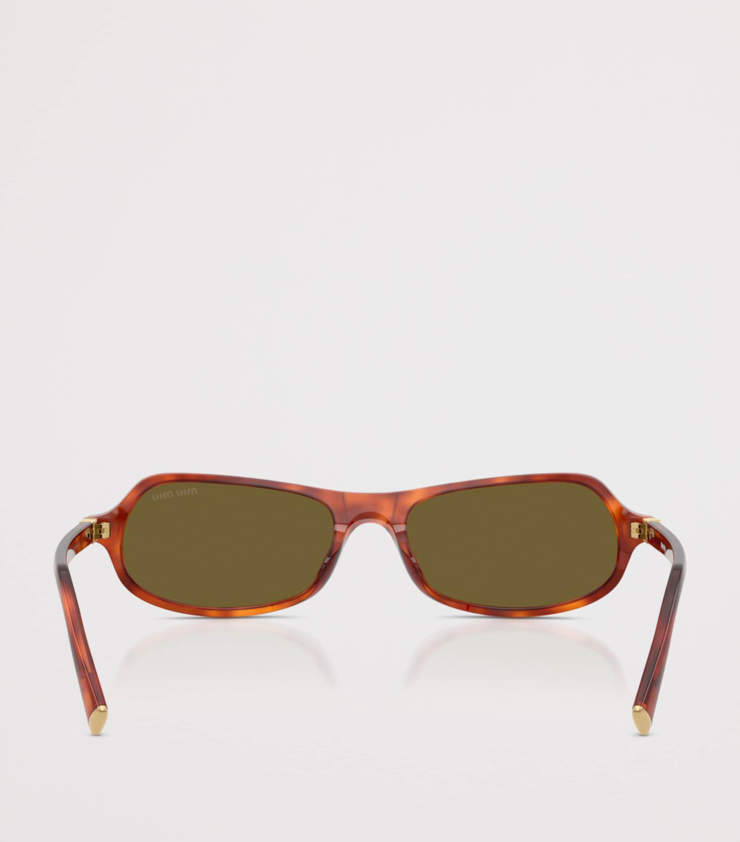 Miu Miu Irregular Oval Sunglasses Brown Image 4