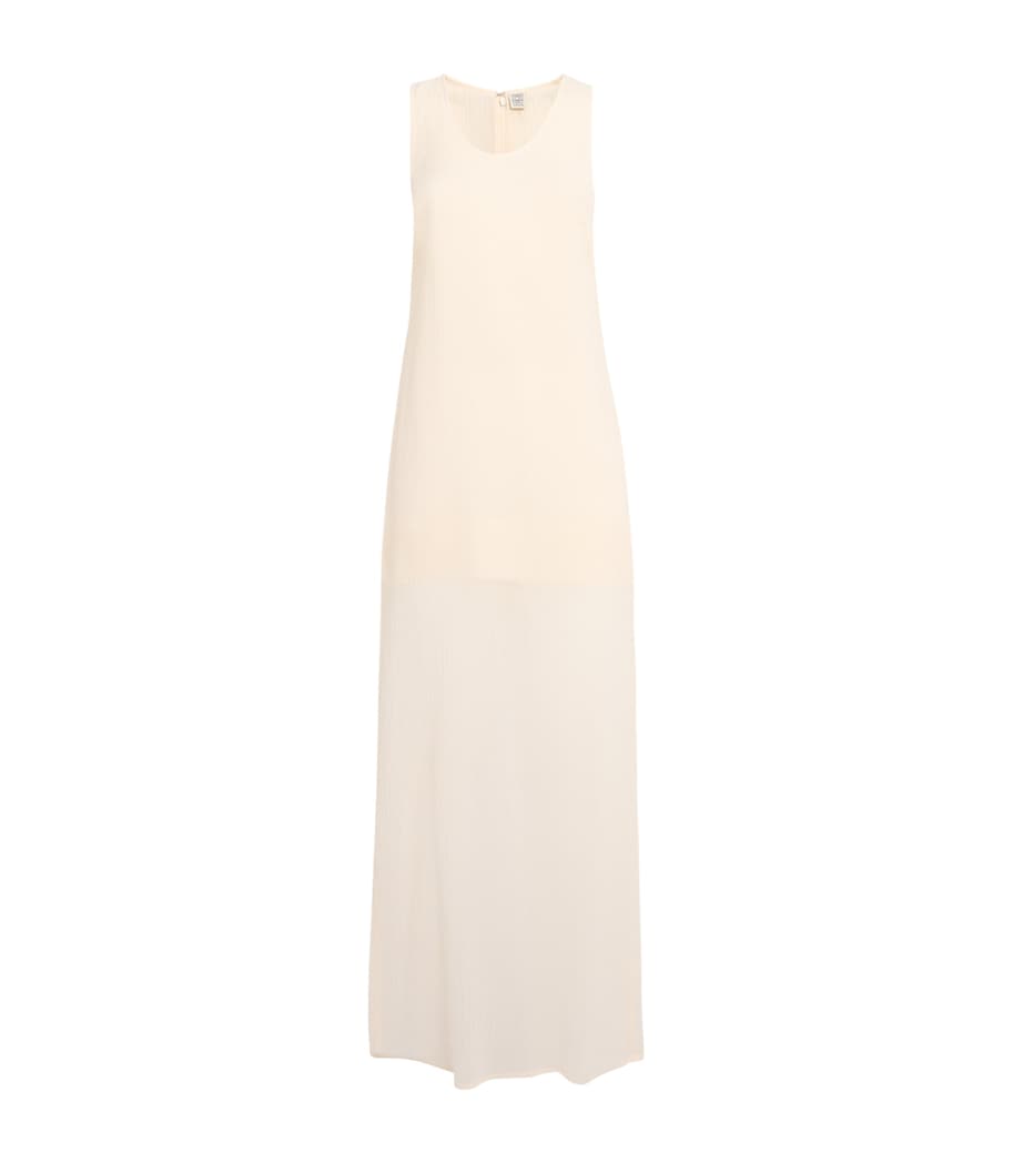 Cotton-Silk Maxi Dress 116 ECRU Image 1