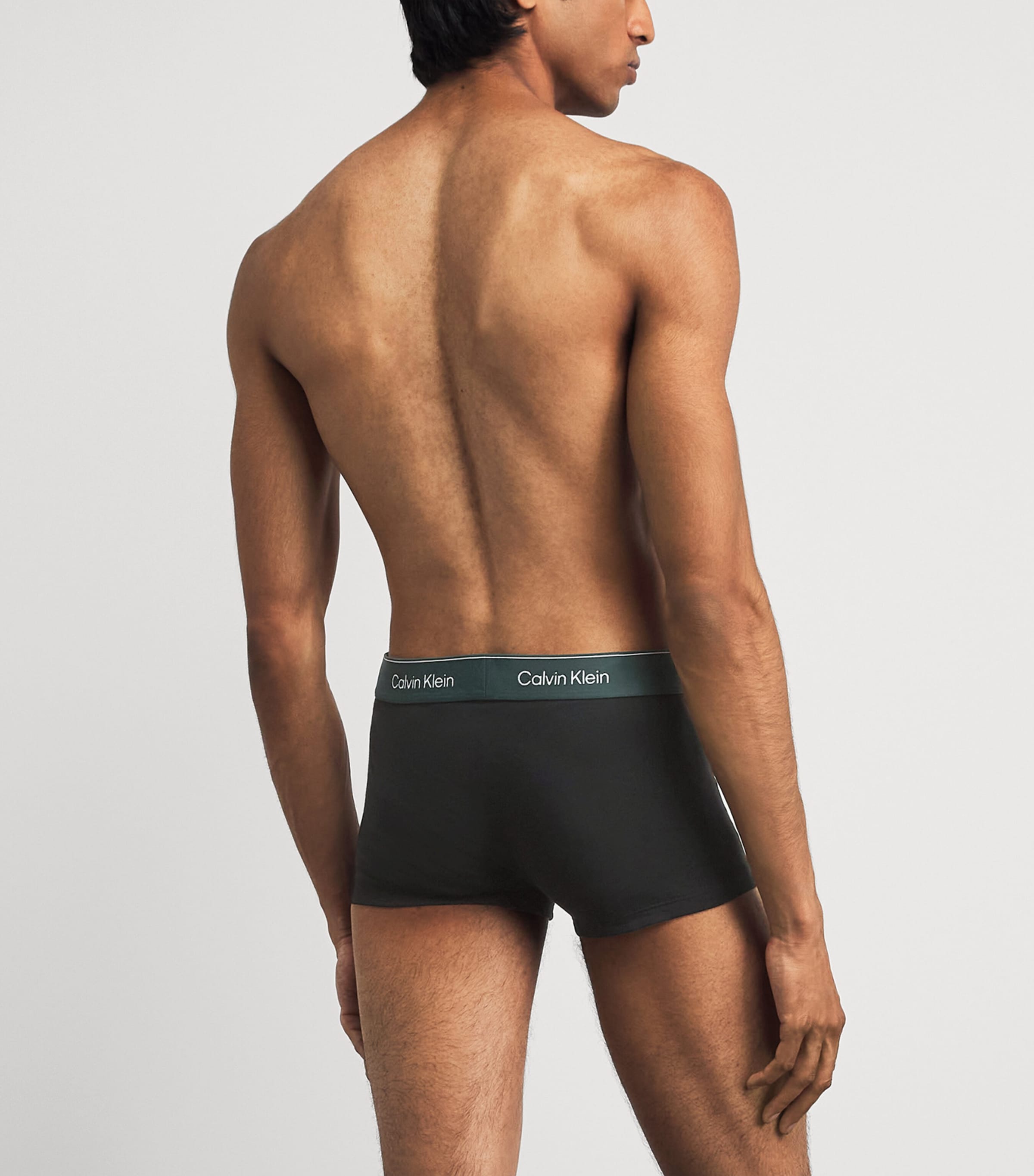 Calvin Klein Mens Cotton Stretch Icon Trunks (Pack of 3) Black/peach/grey Image 3