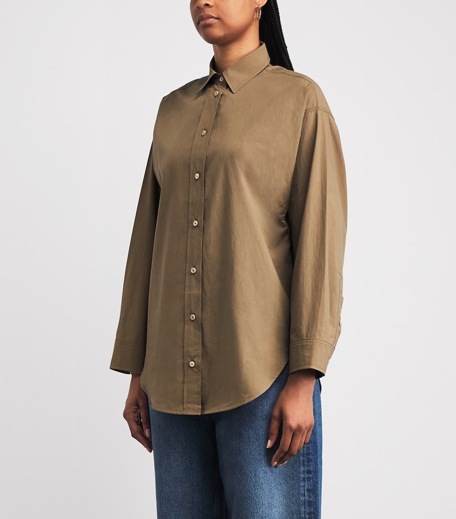 AGOLDE Womens Cotton Sona Shirt Hamoa Md Khaki Image 4