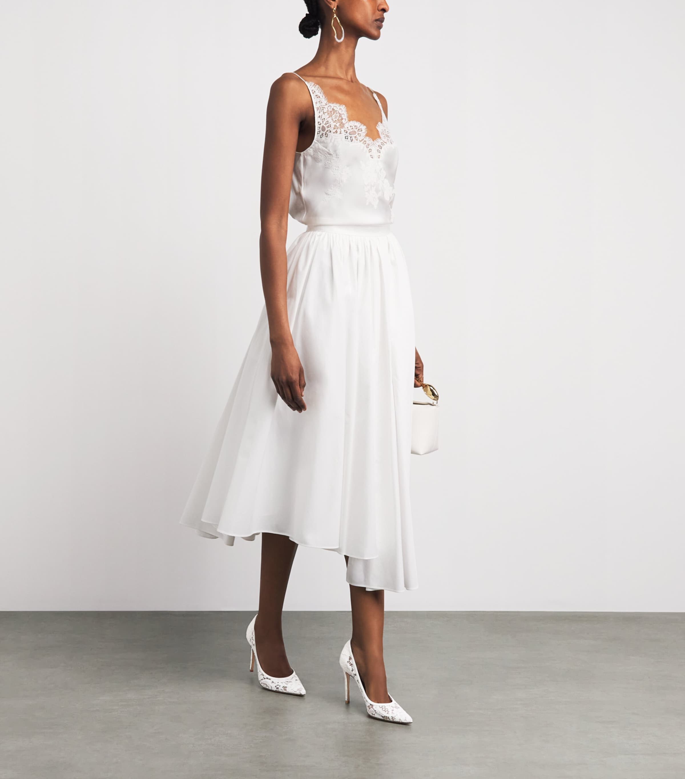 Gianvito Rossi Lace Claudia Pumps 105 White Image 4