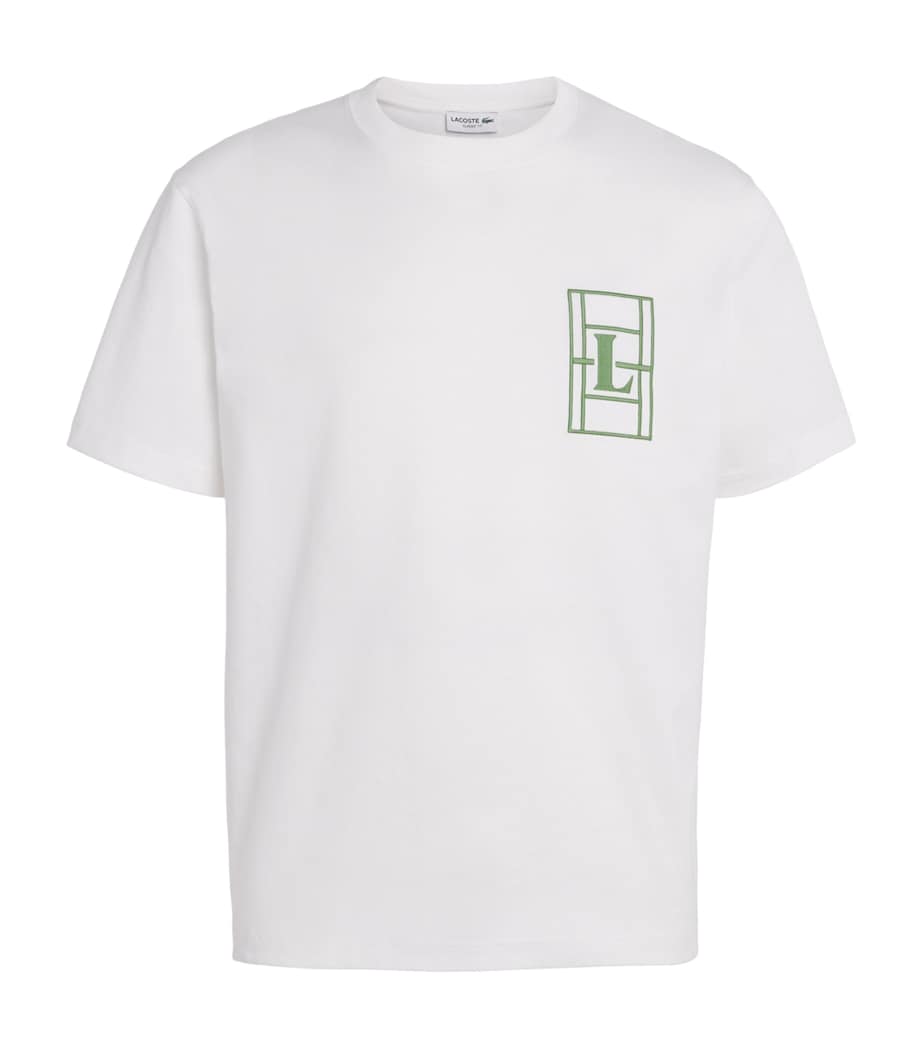 Lacoste Mens Cotton Jersey Tennis-Embroidered T-Shirt White Image 1