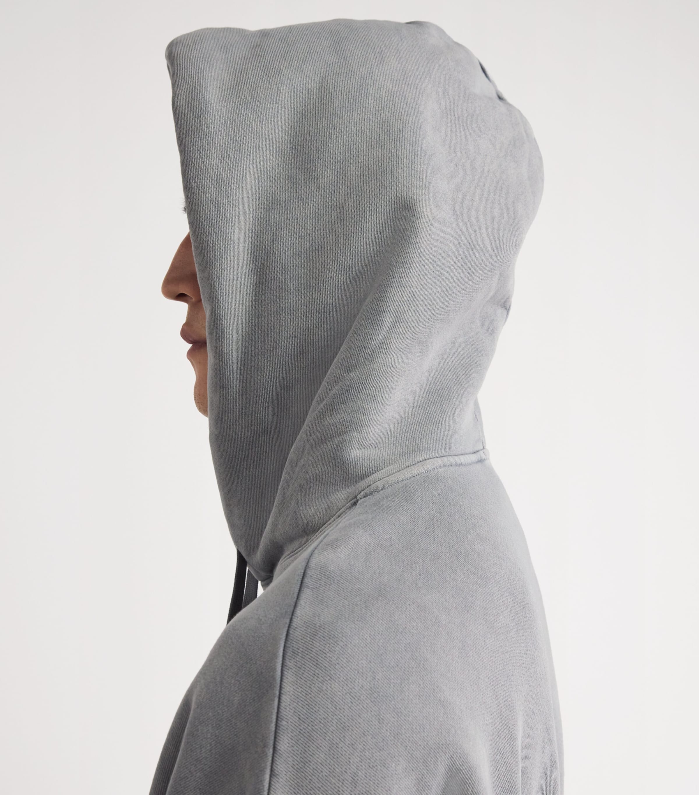 AGOLDE Mens Cotton Salford Hoodie Counter Faded Blk Image 3