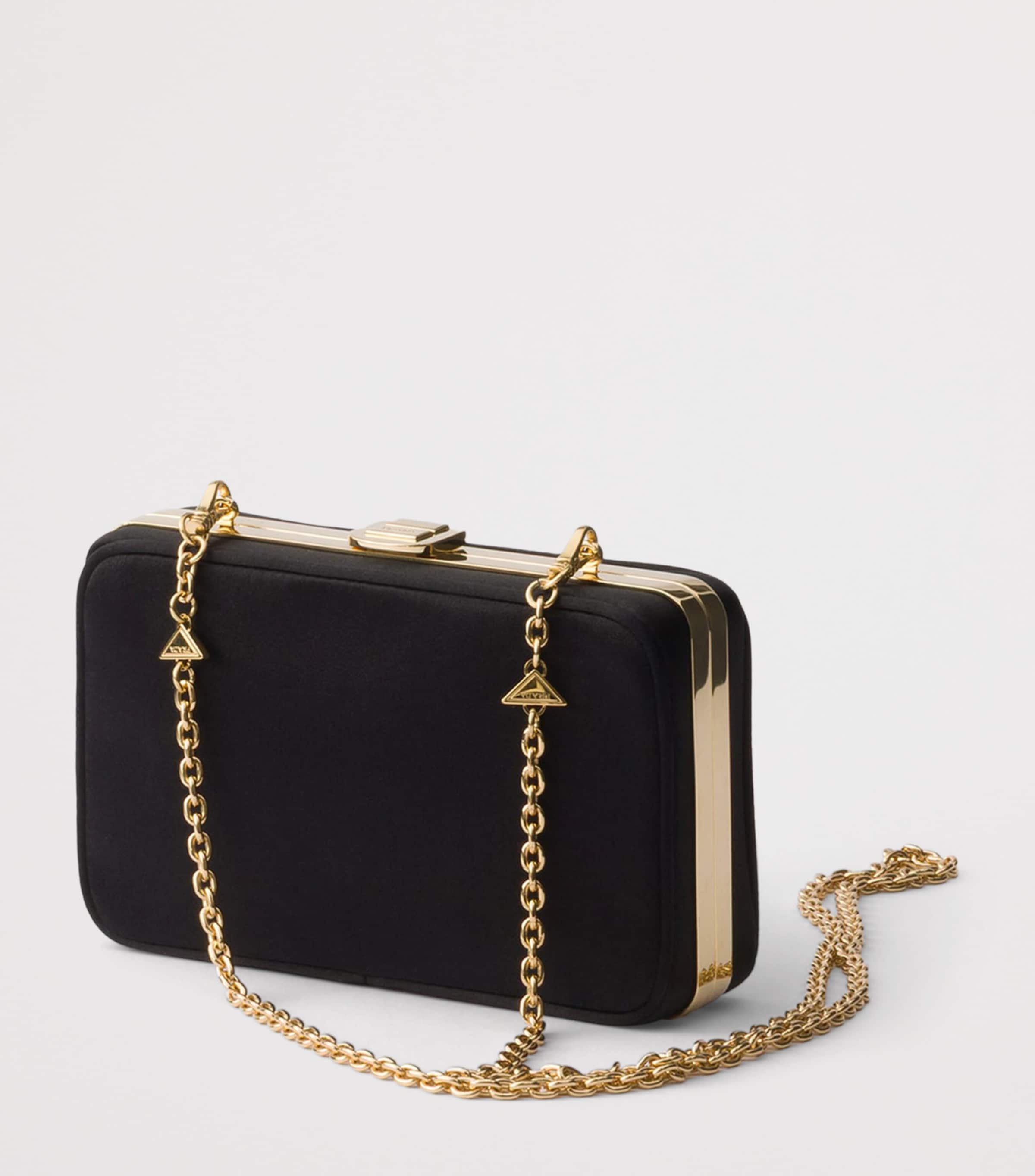 Prada Mini Satin Clutch Black Image 2