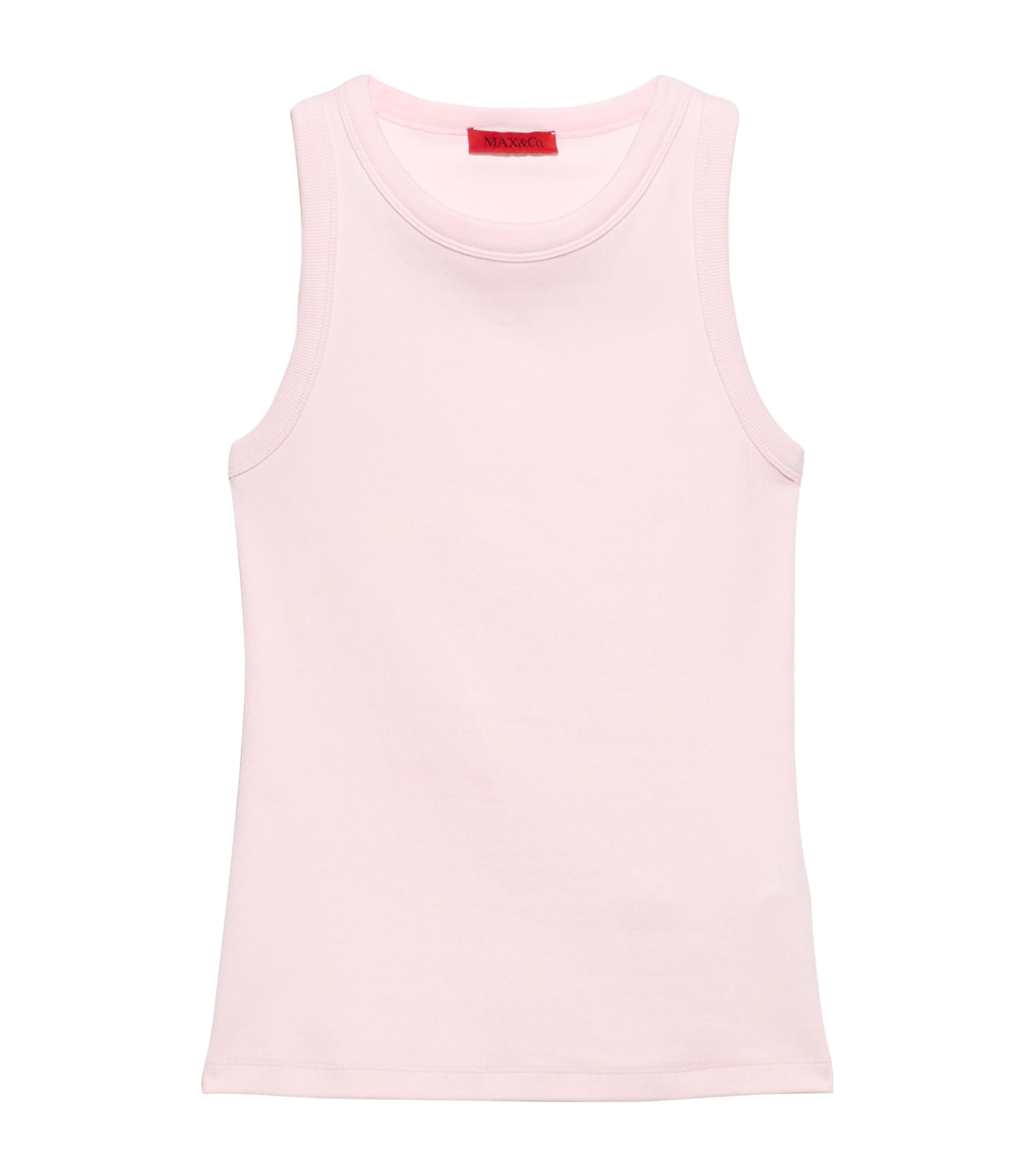 MAX&Co. Womens Cotton-Blend Tank Top Pink Image 1