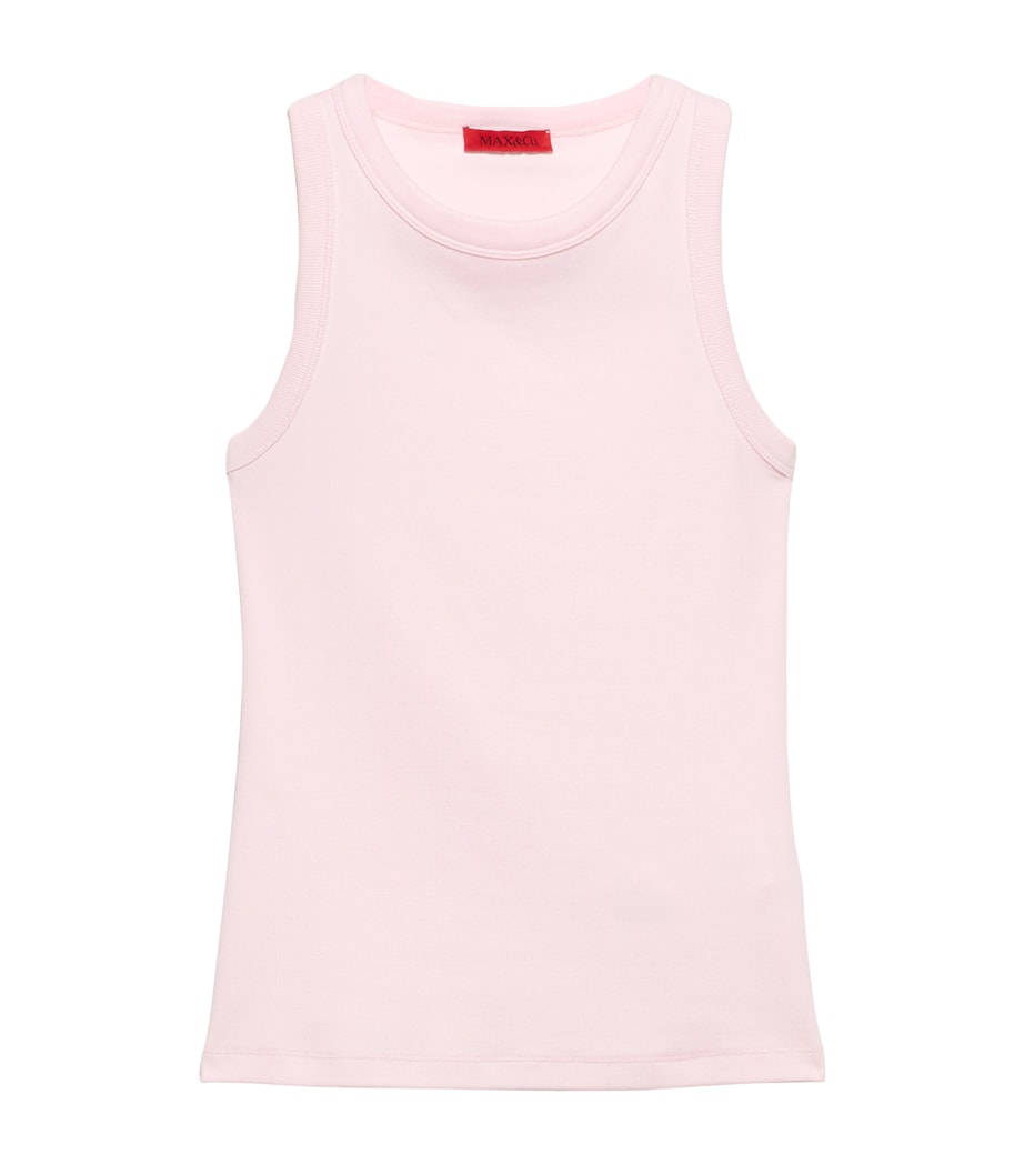 MAX&Co. Womens Cotton-Blend Tank Top Pink Image 1