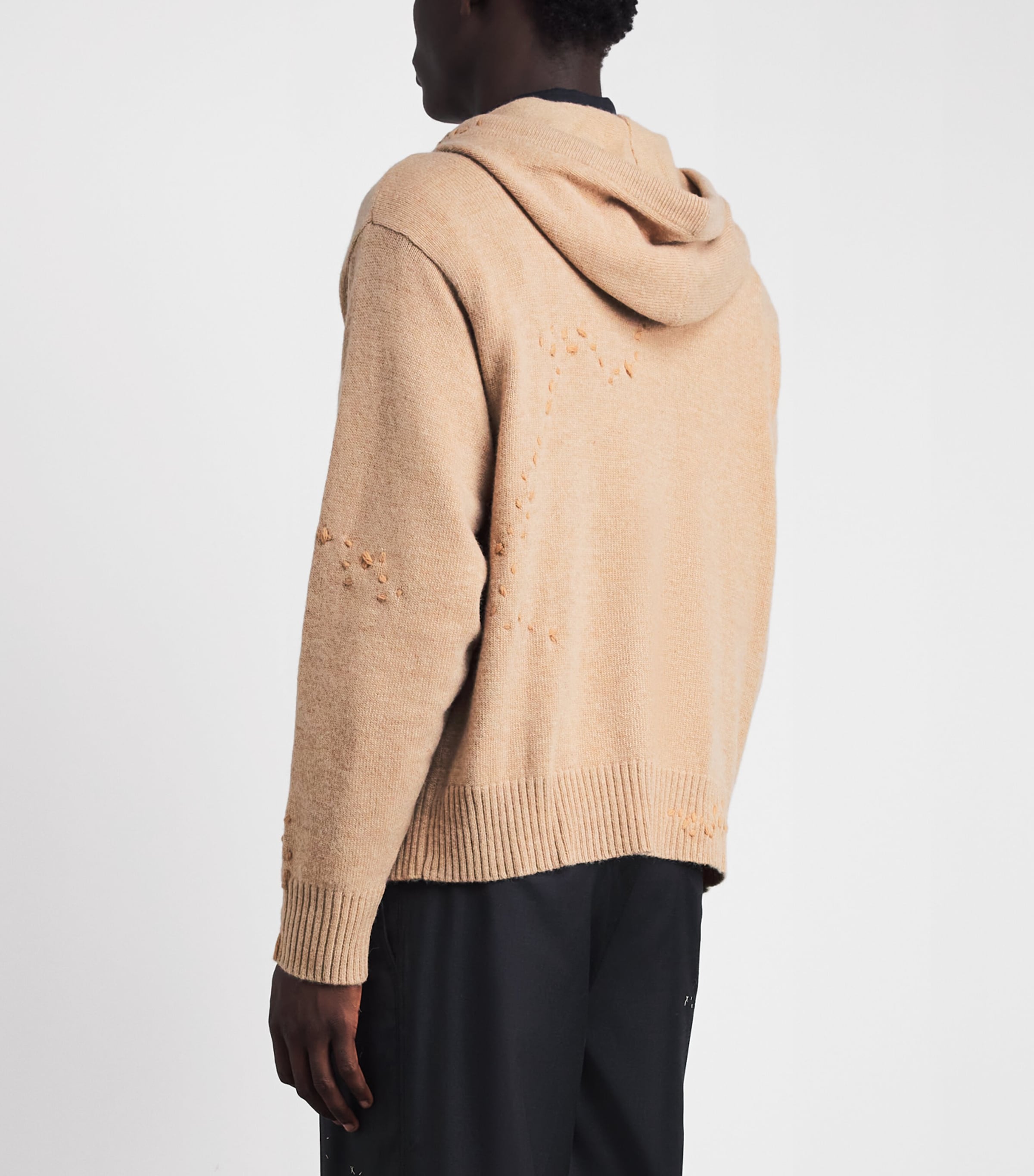DOMREBEL Mens Wool-Blend Nightcrawler Hoodie Beige Image 5