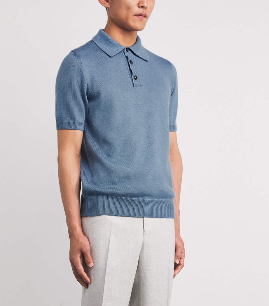 Cashmere-Silk Knit Polo Shirt 680 Image 3