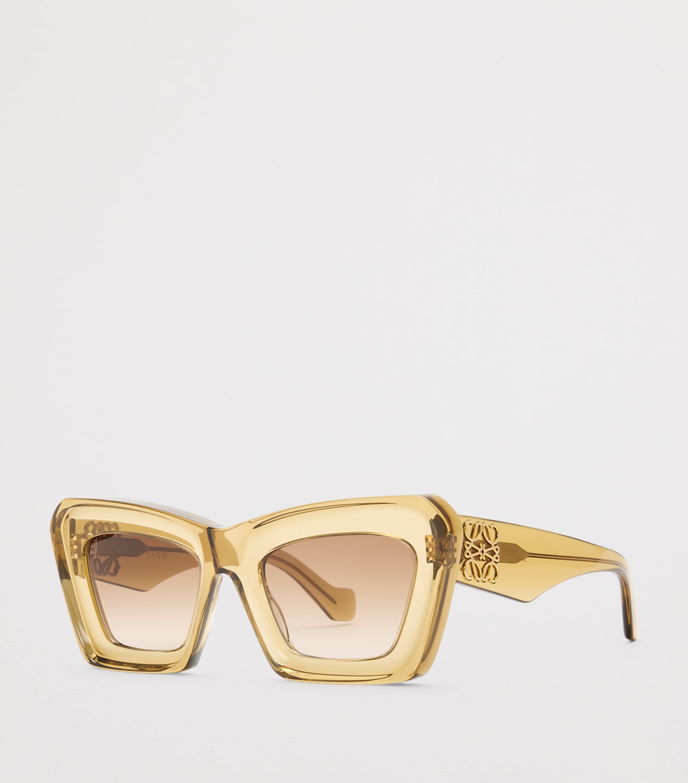 Bevelled Cat Eye Sunglasses TRANSPARENT OLIVE Image 2