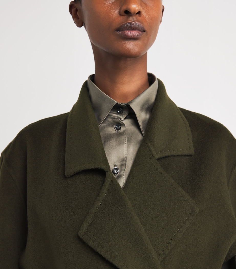 Cashmere On Set Cape Maxi Coat MOSS Image 6
