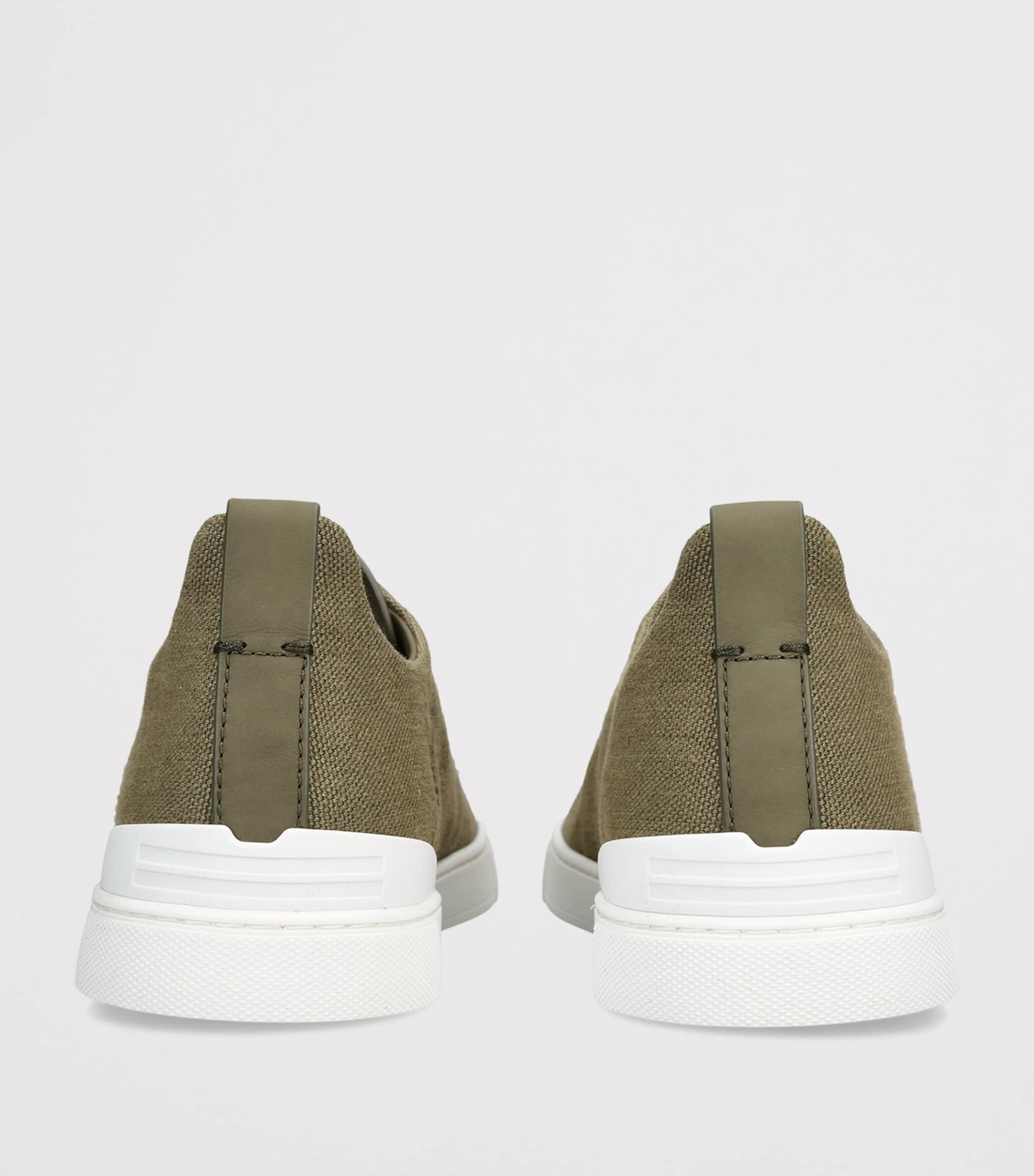 Zegna Canvas Triple Stitch Sneakers Mid Green Image 4
