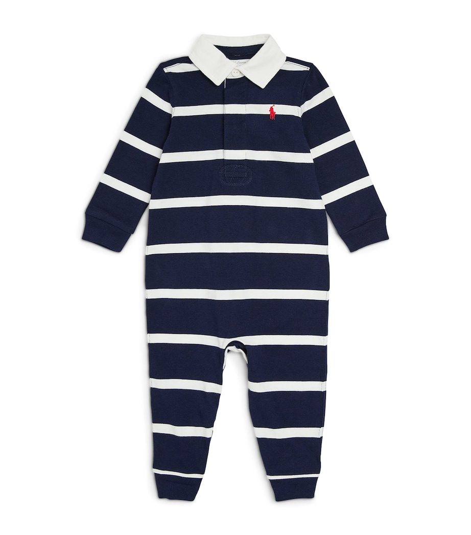 Ralph Lauren Kids Striped All-In-One (3-12 Months) Navy Image 1