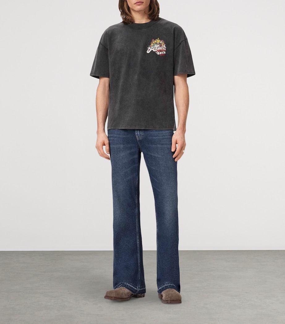 AllSaints Mens Organic Cotton Roque T-Shirt Washed Black Image 2