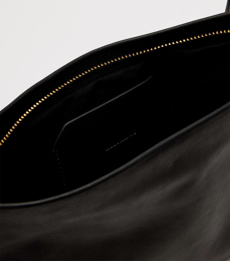 AllSaints Leather Bettina Clutch Bag Black Image 4