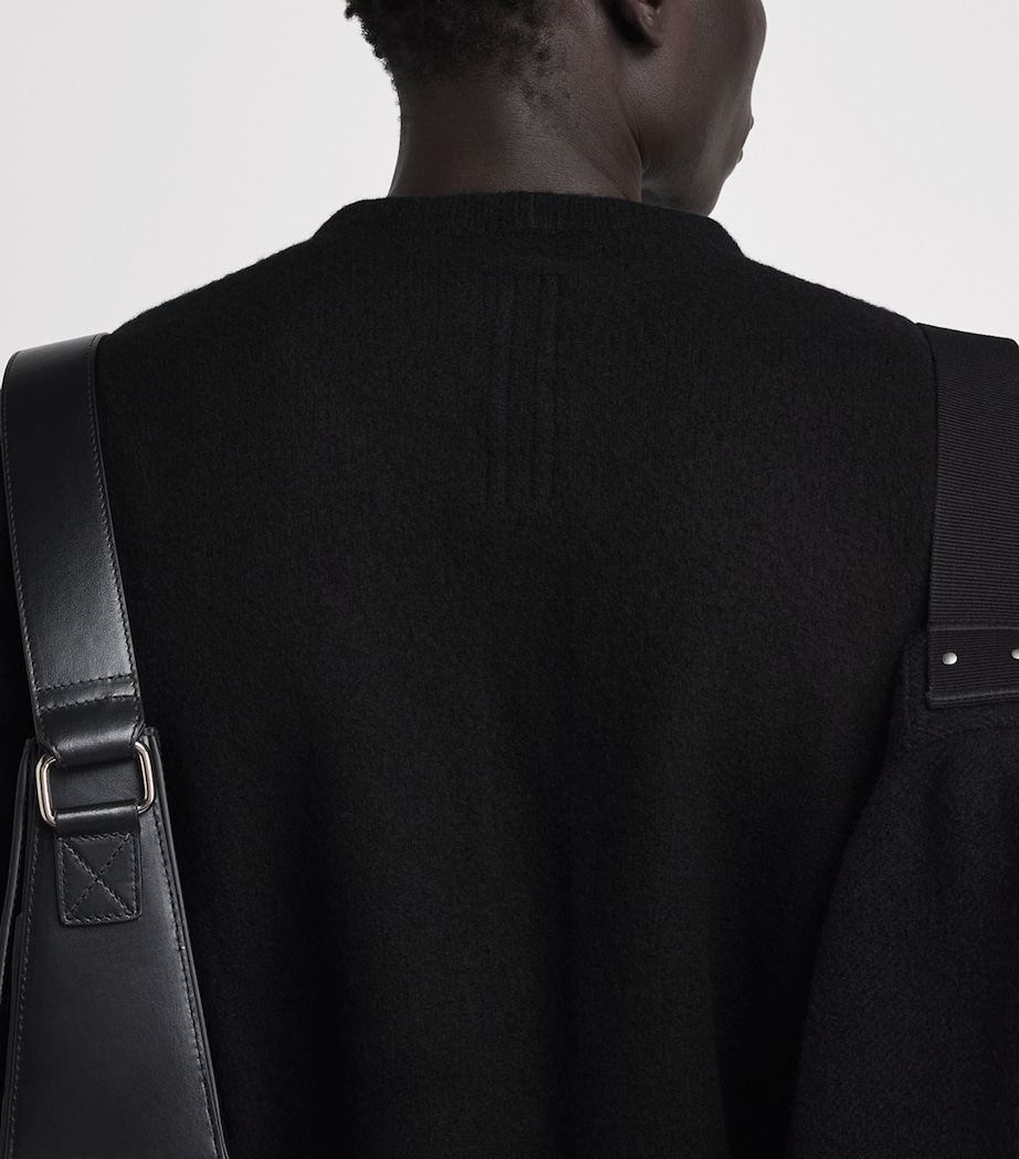 Rick Owens Mens Cashmere-Blend Crew-Neck Sweater Black Image 3