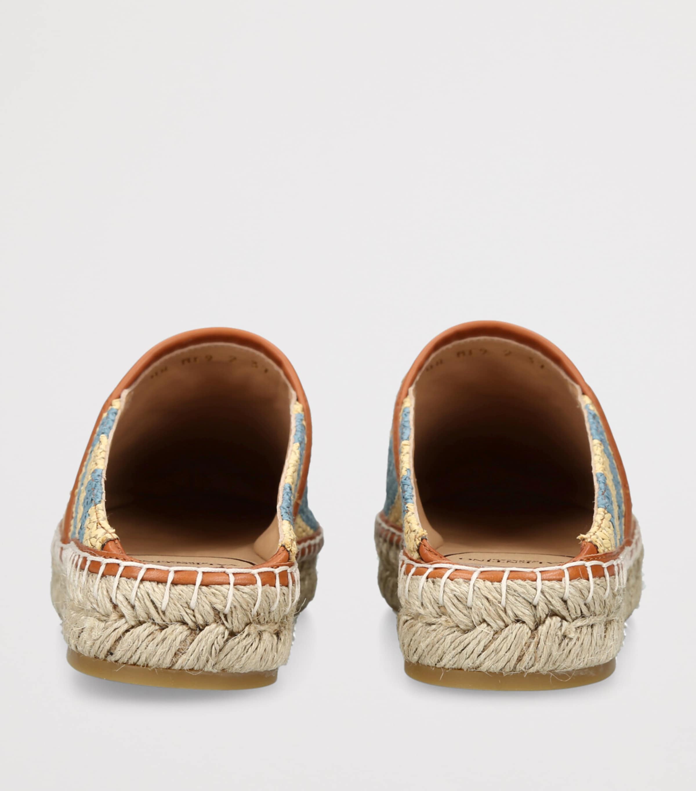 Valentino Garavani Leather Espadrille Mules Beige Comb Image 2