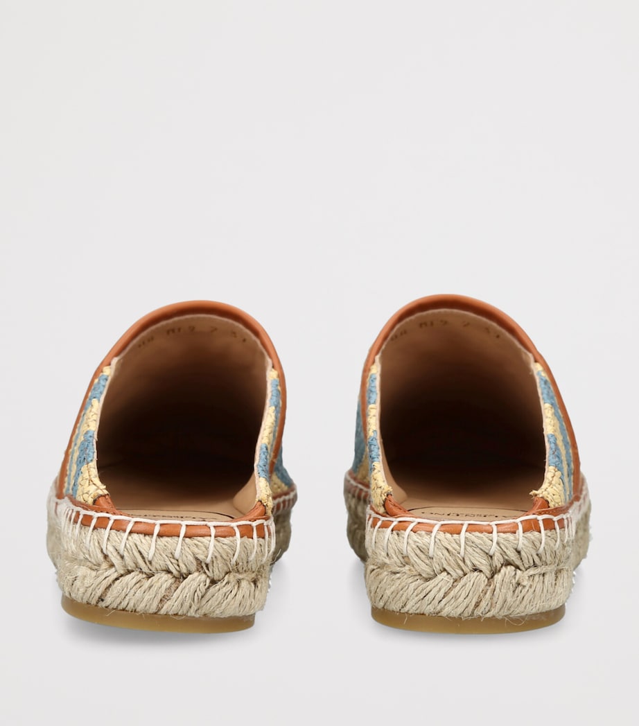 Valentino Garavani Leather Espadrille Mules Beige Comb Image 2