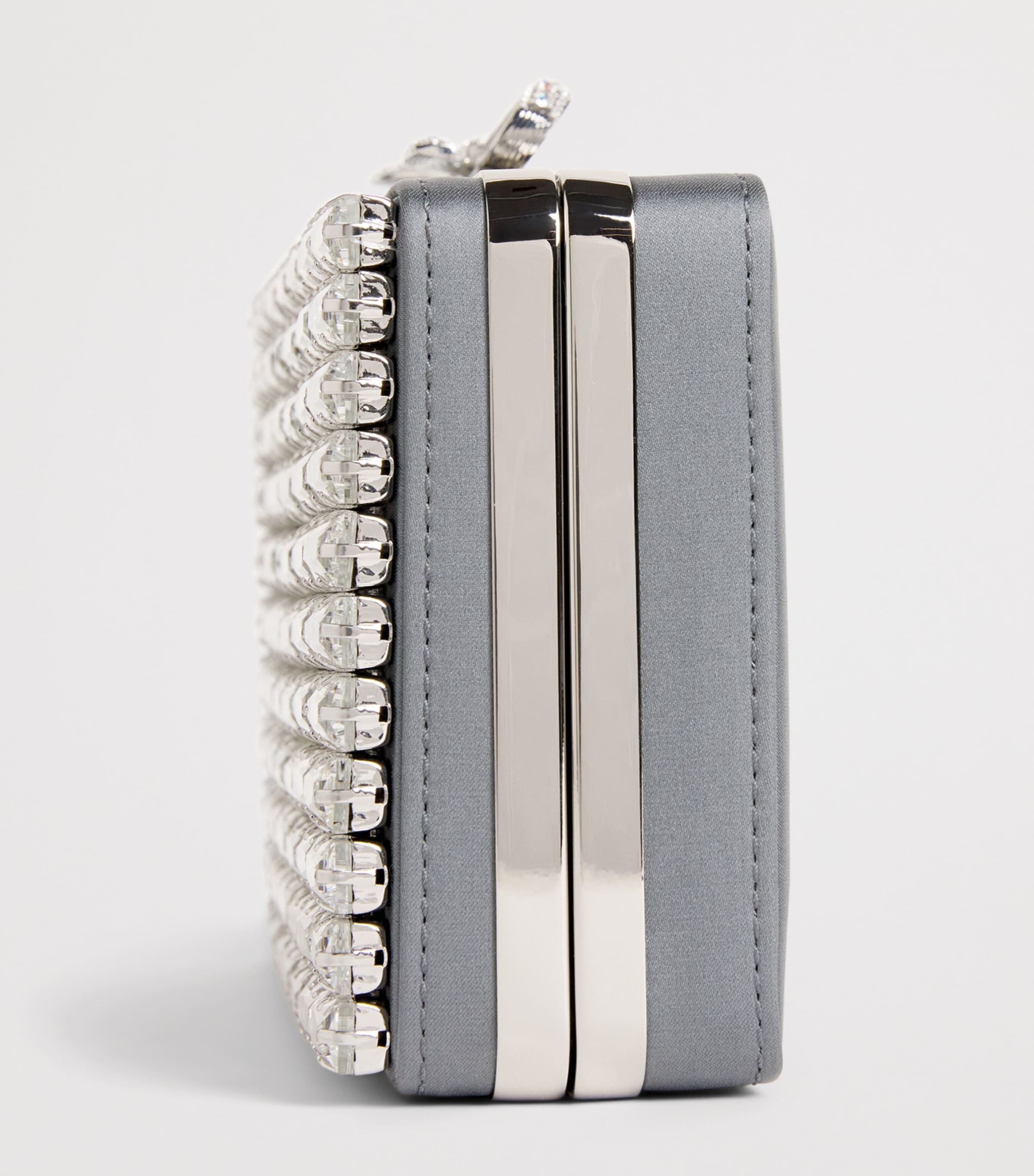 Crystal Rectangular Clutch Bag GREY Image 5