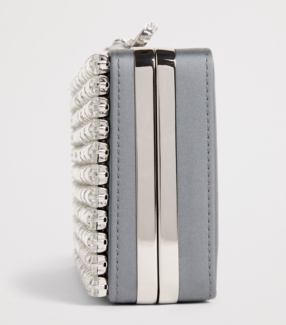 Crystal Rectangular Clutch Bag GREY Image 5