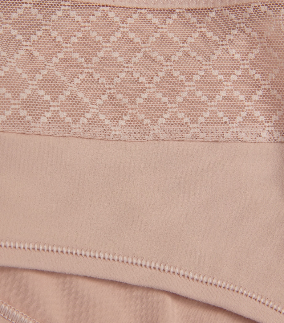 Chantelle Womens Lace-Detail Norah Shorty Briefs Dusky Pink Image 4