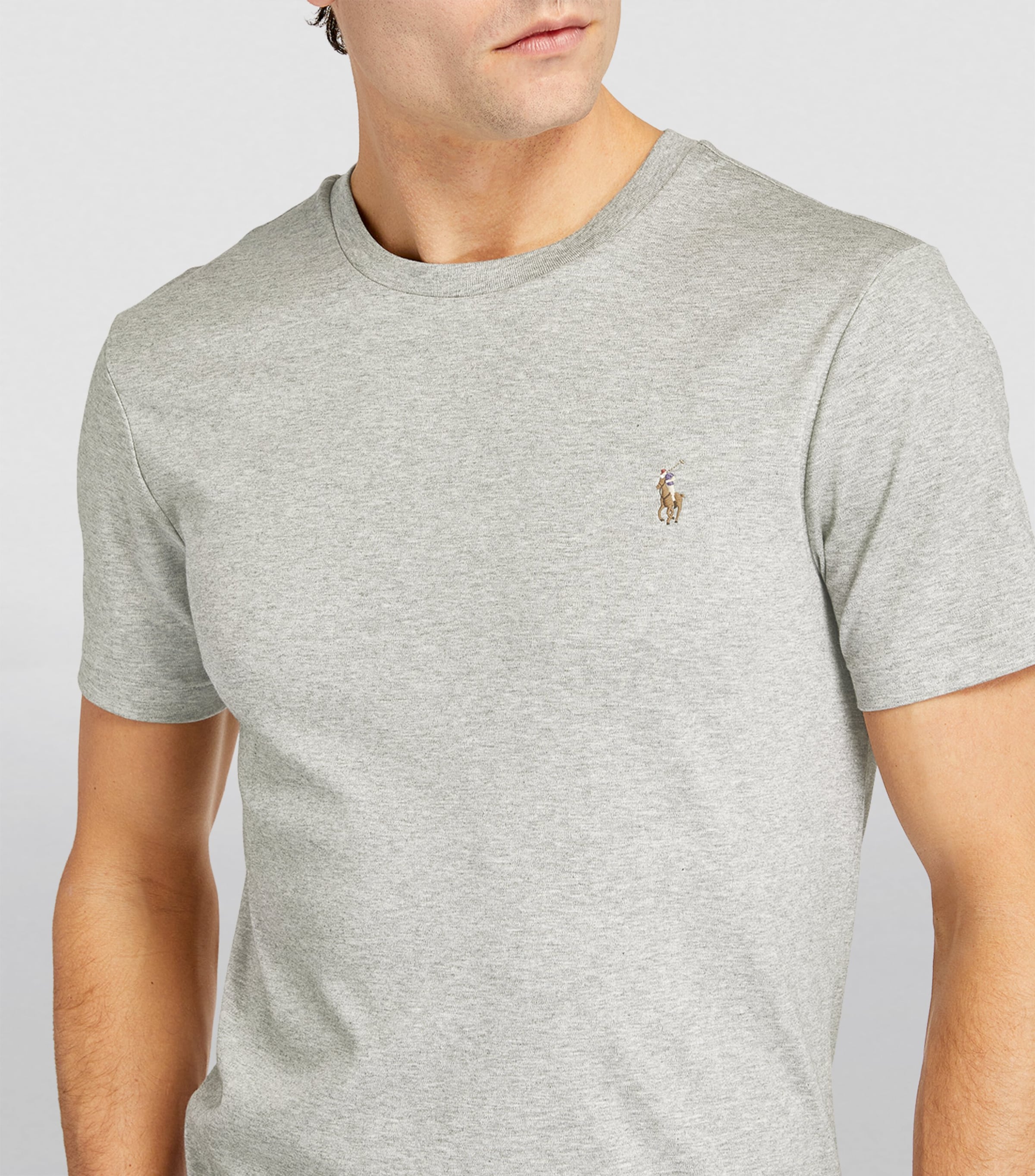 Pima Cotton Polo Pony T-Shirt ANDOVER HEATHER Image 6