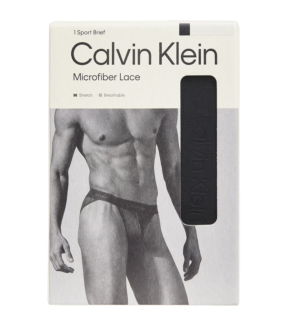 Microfibre Lace Sport Briefs BLACK Image 4