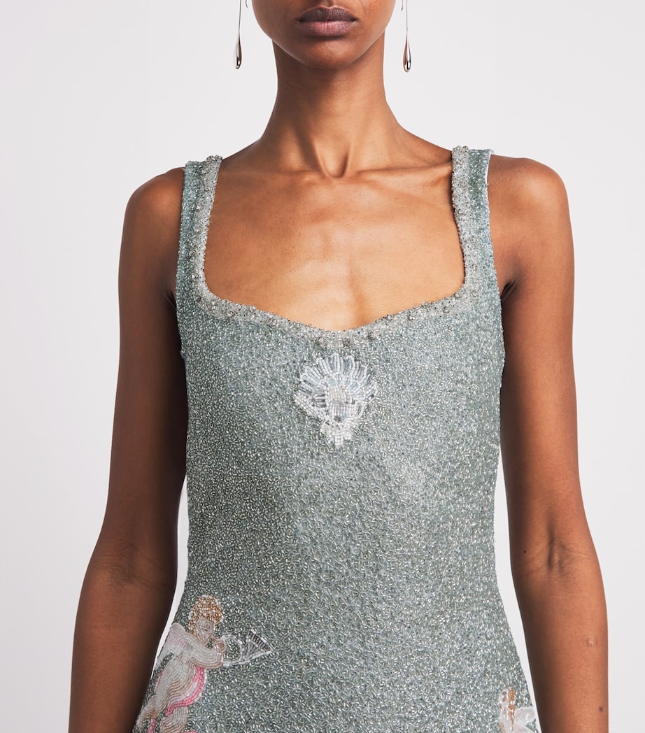 Clio Peppiatt Womens Beaded Palazzo Mini Dress Multicoloured Image 3