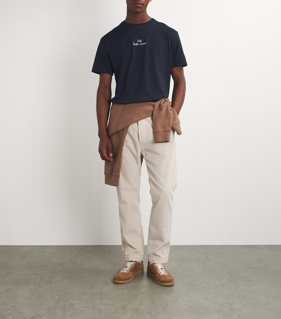 Polo Ralph Lauren Mens Cotton Cursive Logo T-Shirt Aviatr Nvy Image 2
