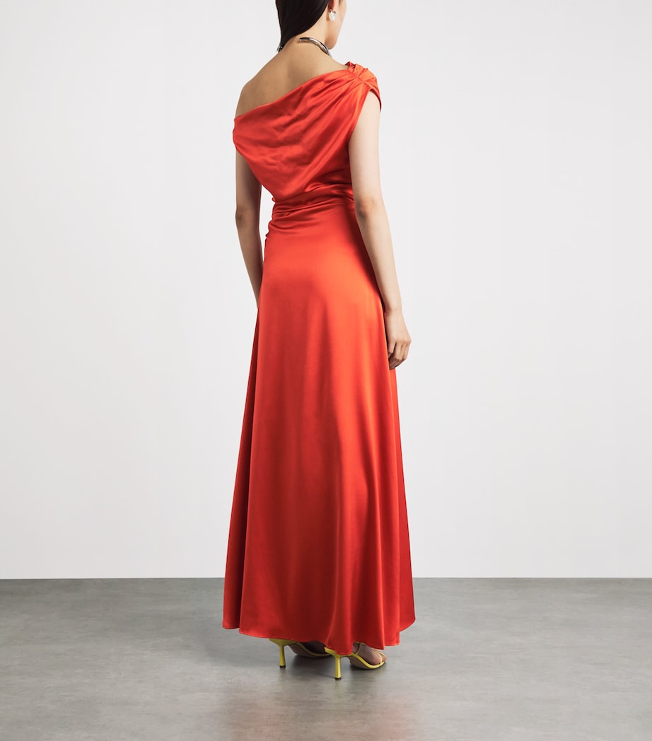 STAUD Womens Silk-Blend Phare Maxi Dress Koi Koi Image 4