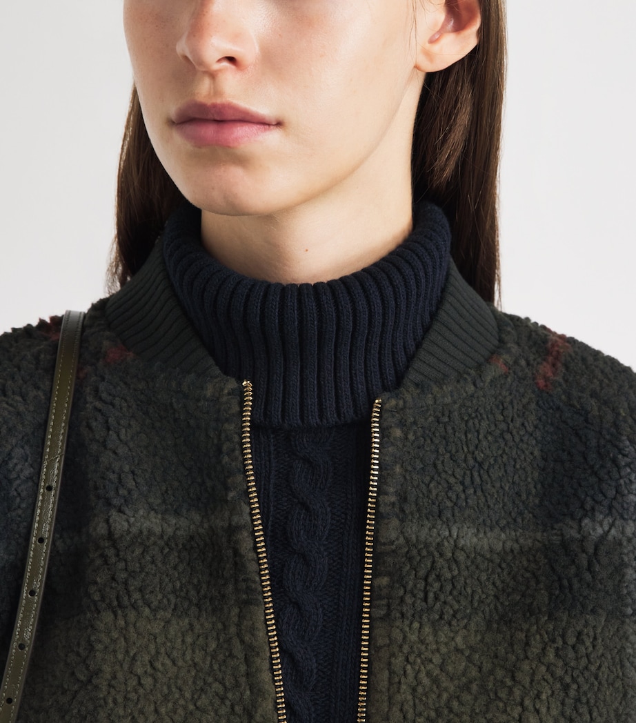 Barbour Womens Fleece Kirklees Jacket Shadow Clasc Tartan Image 3